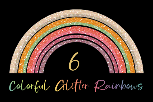 Add Magic to Your Projects with Cute Colorful Rainbow Glitter Clipart