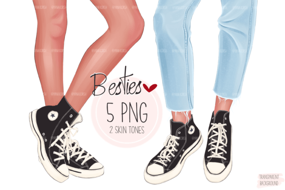 Best Friends in Sneakers Clipart: Bestie Design Guide
