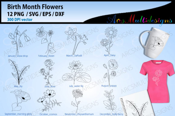 Birth Month Floral SVG Bundle: Your Design Toolkit