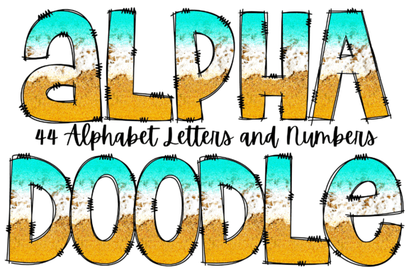 Bring the Coastline to Your Canvas with Summer Beach Doodle Alphabet