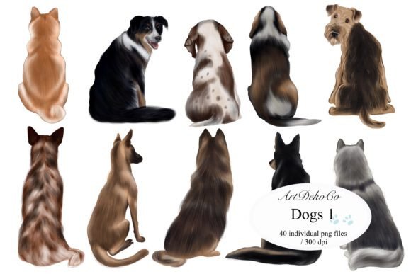 Charming Dog Clipart: Perfect Designs from the Back