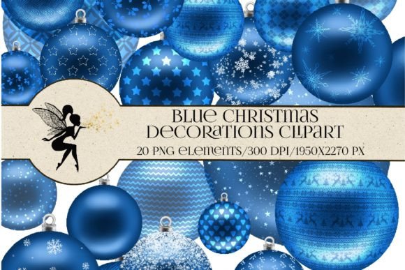 Christmas Blue Balls Clipart: 20 Festive Baubles for Your Projects