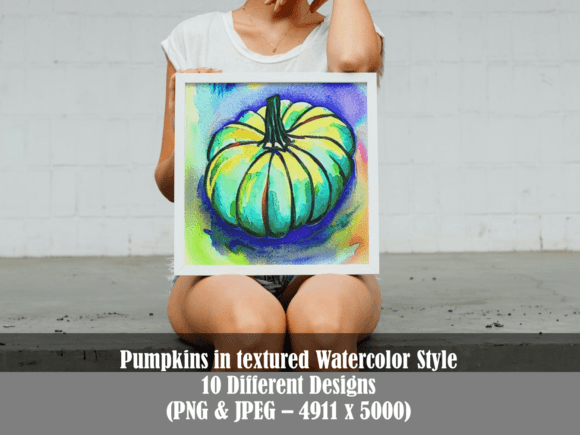Colorful Pumpkins: Watercolor Designs for Fall Projects
