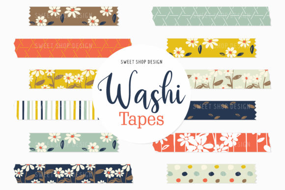 Digital Washi Tape Fresh As a Daisy: Floral Design Assets