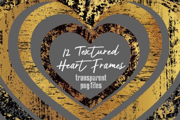 Distressed Grunge Heart Frames: A Designer's Asset
