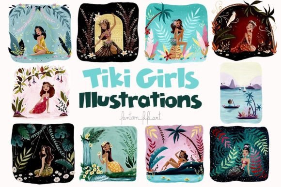 Embrace the Island Vibe: A Look at Tiki Girls Illustrations