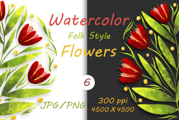 Flowers in Folk Style: A Watercolor Toolkit for Authentic Design