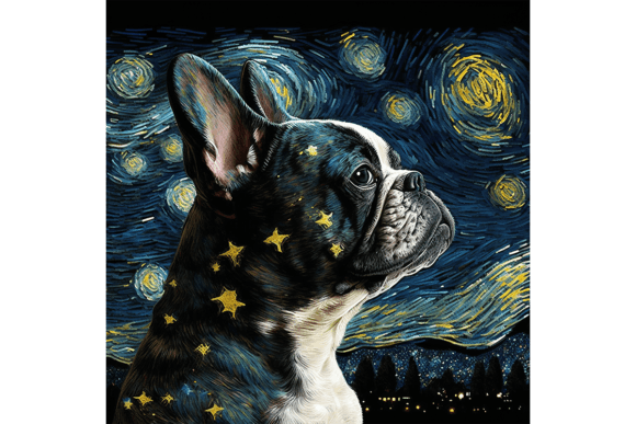French Bulldog Wall Art Starry Night 5: A Creative Asset