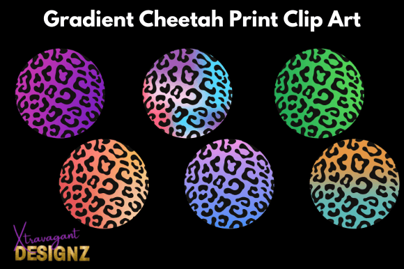 Gradient Cheetah Print Clip Art: Unleashing Dynamic Style