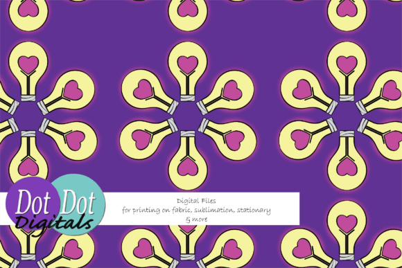 Heart Lightbulb Flower Seamless Repeat: A Designer's Joyful Asset