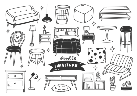 Set of Furniture Doodle: A Complete Design Asset