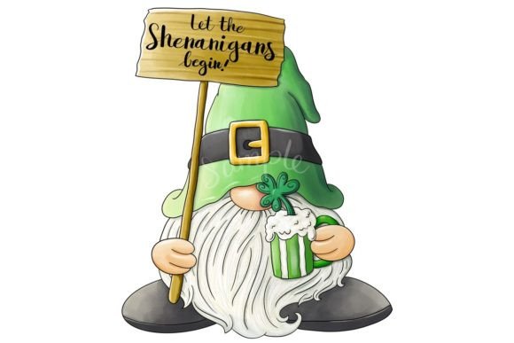 Shenanigans Gnome St Patrick's Day Art: Festive Design Asset