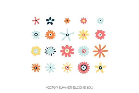 Summer Blooms: A Fresh Take on Floral Vector Art