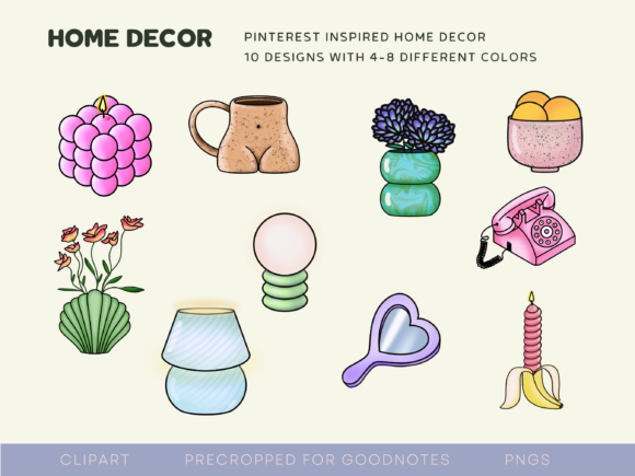 Unleash Your Creative Vibe with Funky Home Decor Stickers & Clipart
