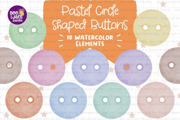 Unwrapping the Charm of Pastel Circle Shaped Buttons Watercolor