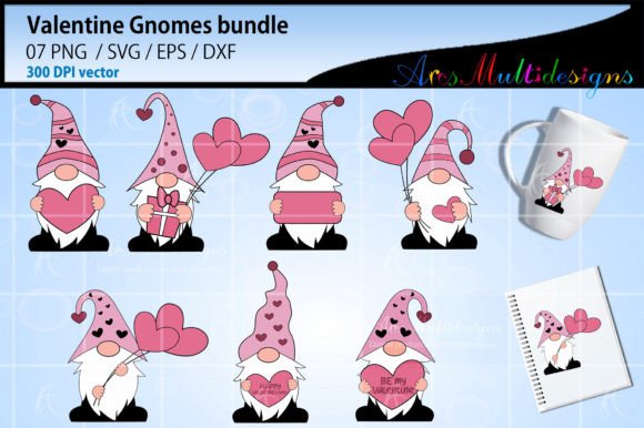 Valentine Gnomes Bundle: Whimsical Design Assets for Seasonal Charm