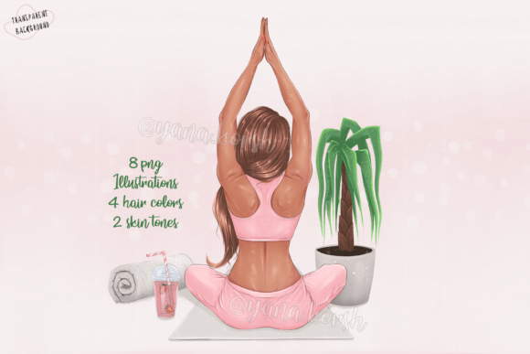 Yoga Girl Clipart: Girly Planner Clipart for Modern Creatives