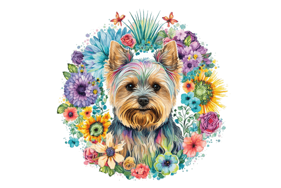 Yorkshire Terrier Floral Mandala: A Creative Asset Guide